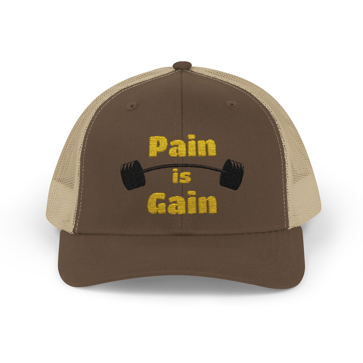 "Pain is Gain" Snapback Trucker Cap-Gym Workout Hat