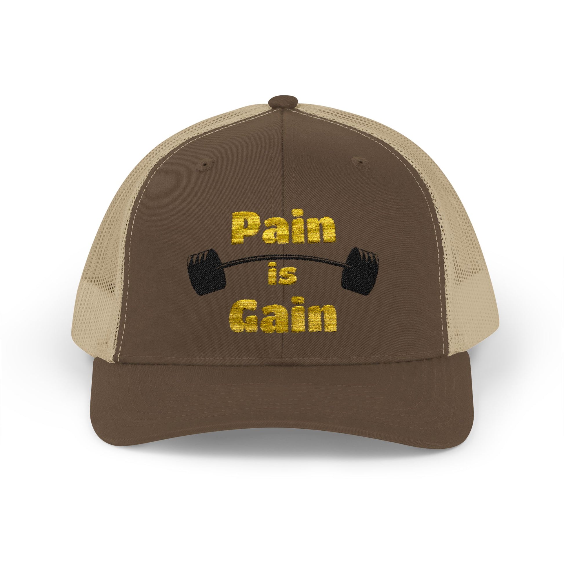"Pain is Gain" Snapback Trucker Cap-Gym Workout Hat