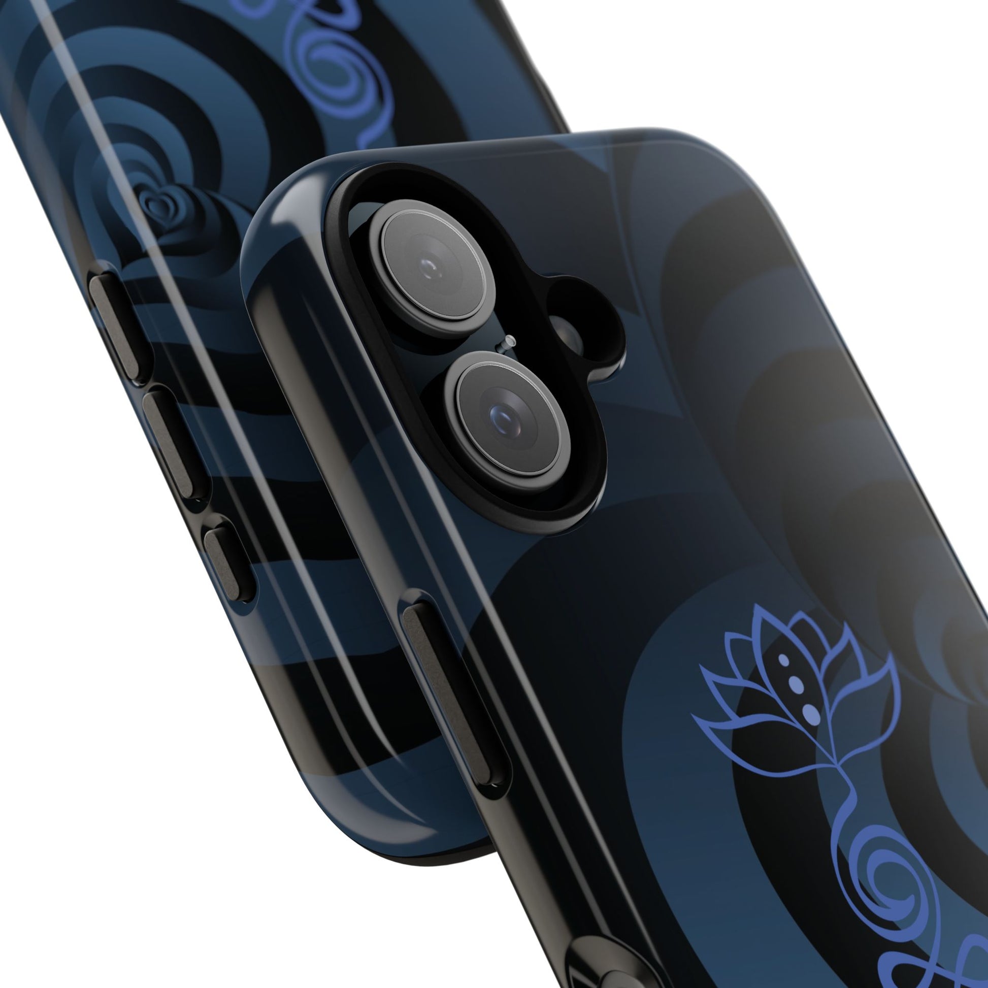 Serene Spiritual Phone Case with Lotus and Om Design