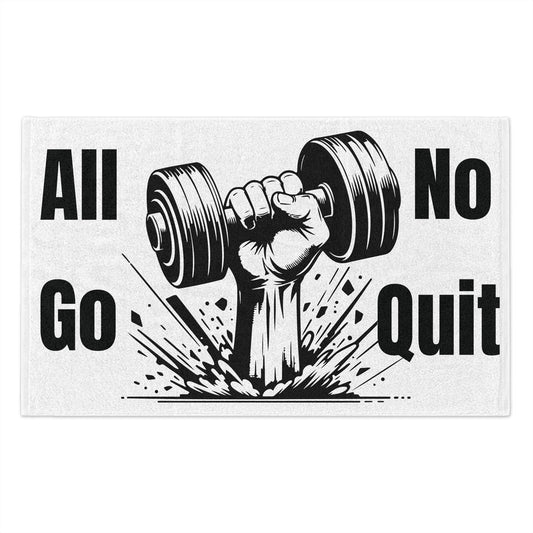 Gym Towel – 'All Go No Quit' Gym Motivational Workout Towel (11x18)