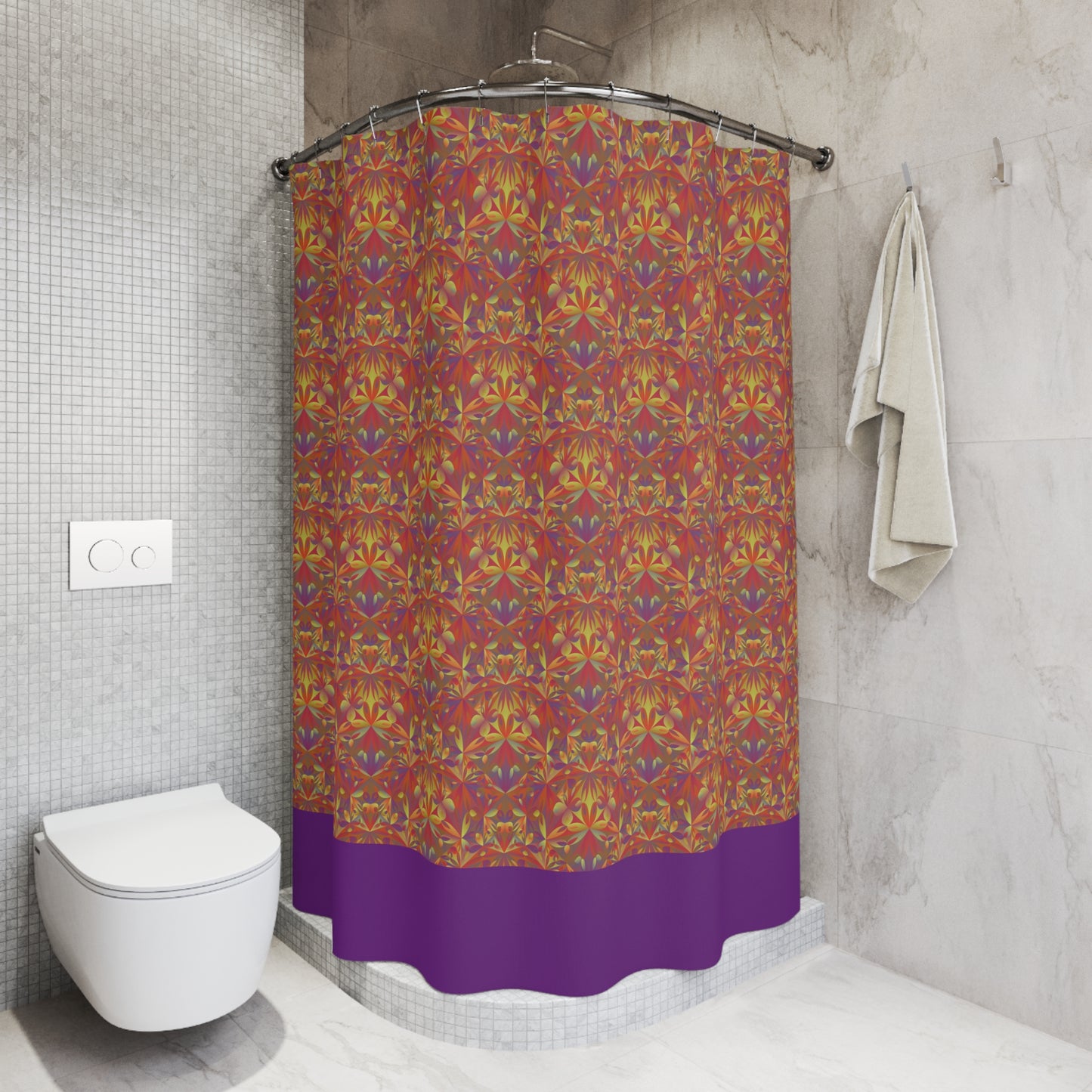 Colorful Print Shower Curtain