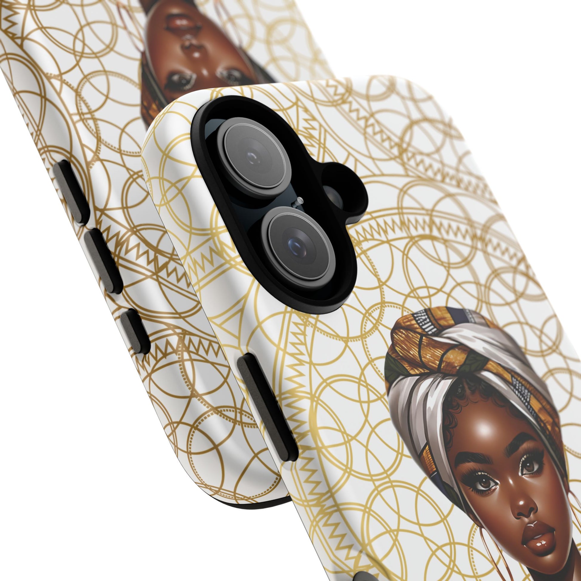 Tough Phone Case with Elegant African Woman Design