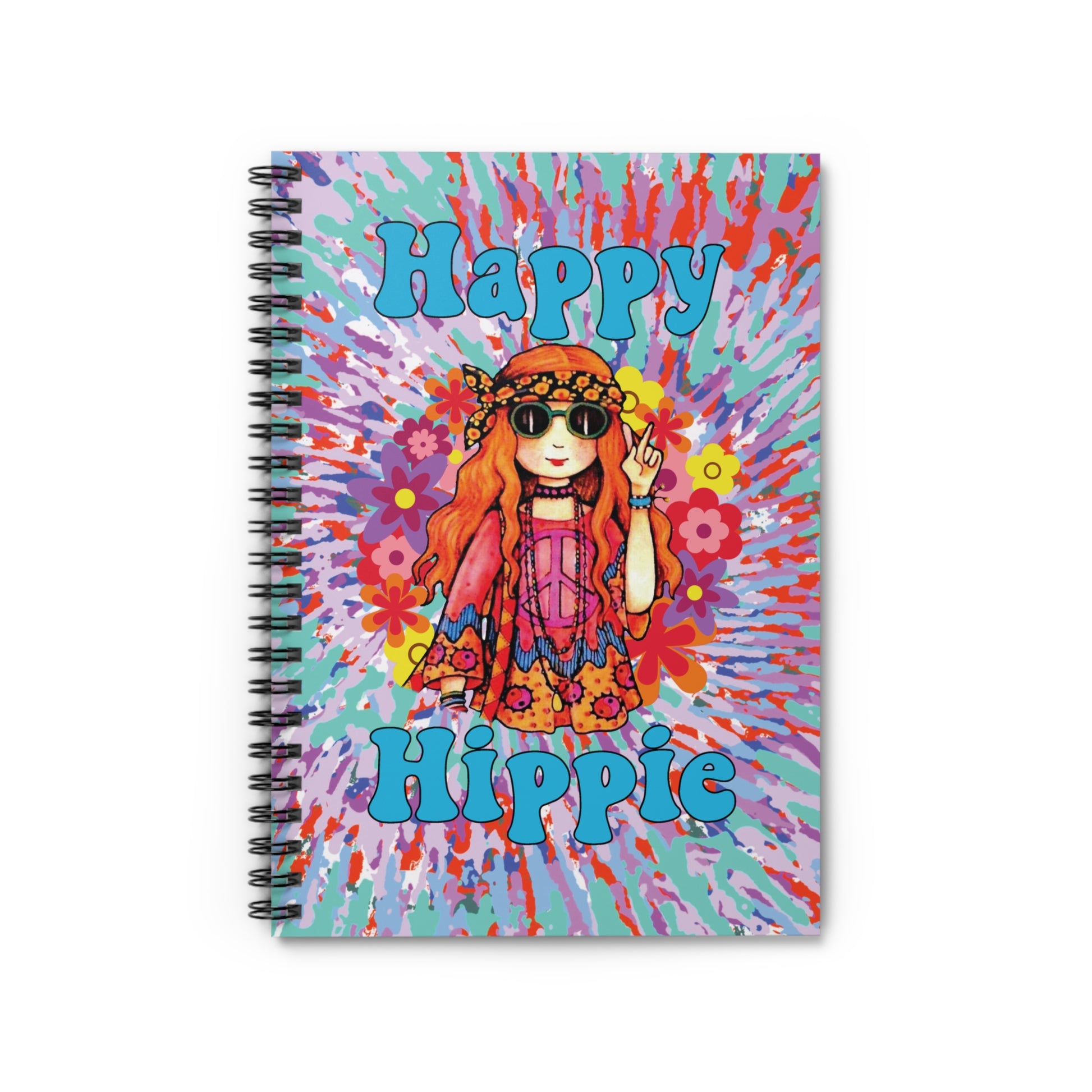 Boho Tie Dye Spiral Notebook - Hippie Girl