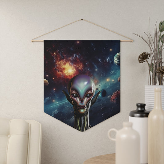Alien Space Pennant Banner — Cosmic Extraterrestrial Wall Decor