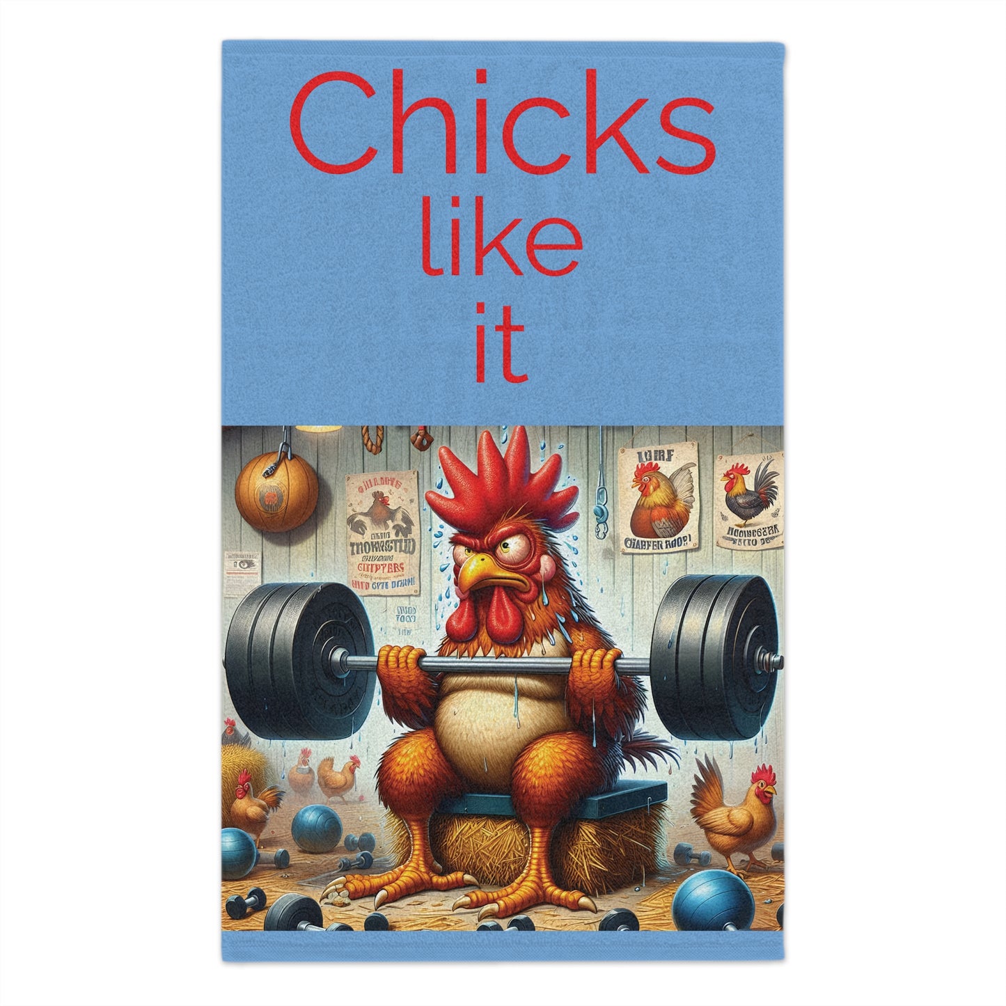 Chicks Like It Weightlifting Towel – Funny Chicken Gym Towel 11x18