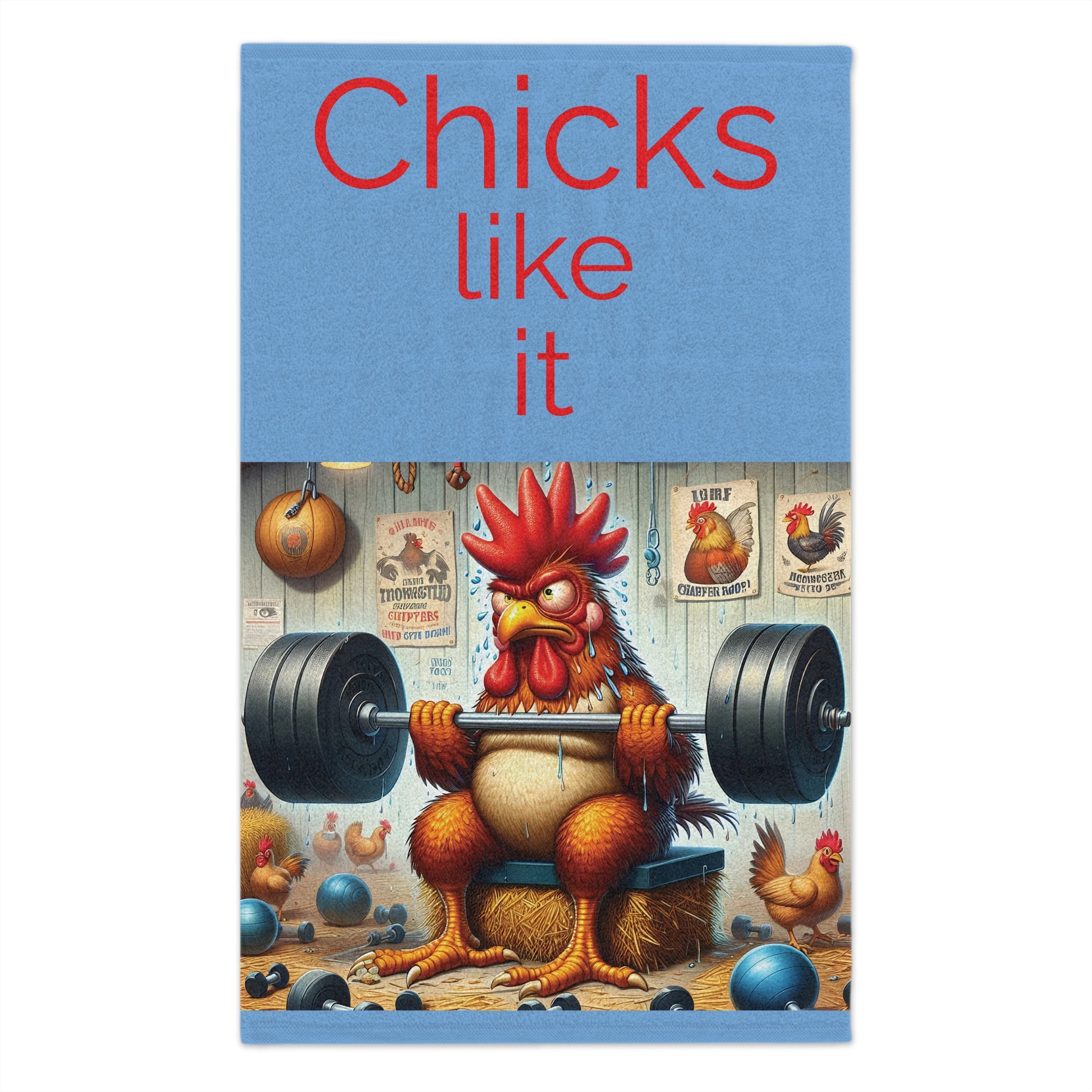 Chicks Like It Weightlifting Towel – Funny Chicken Gym Towel 11x18