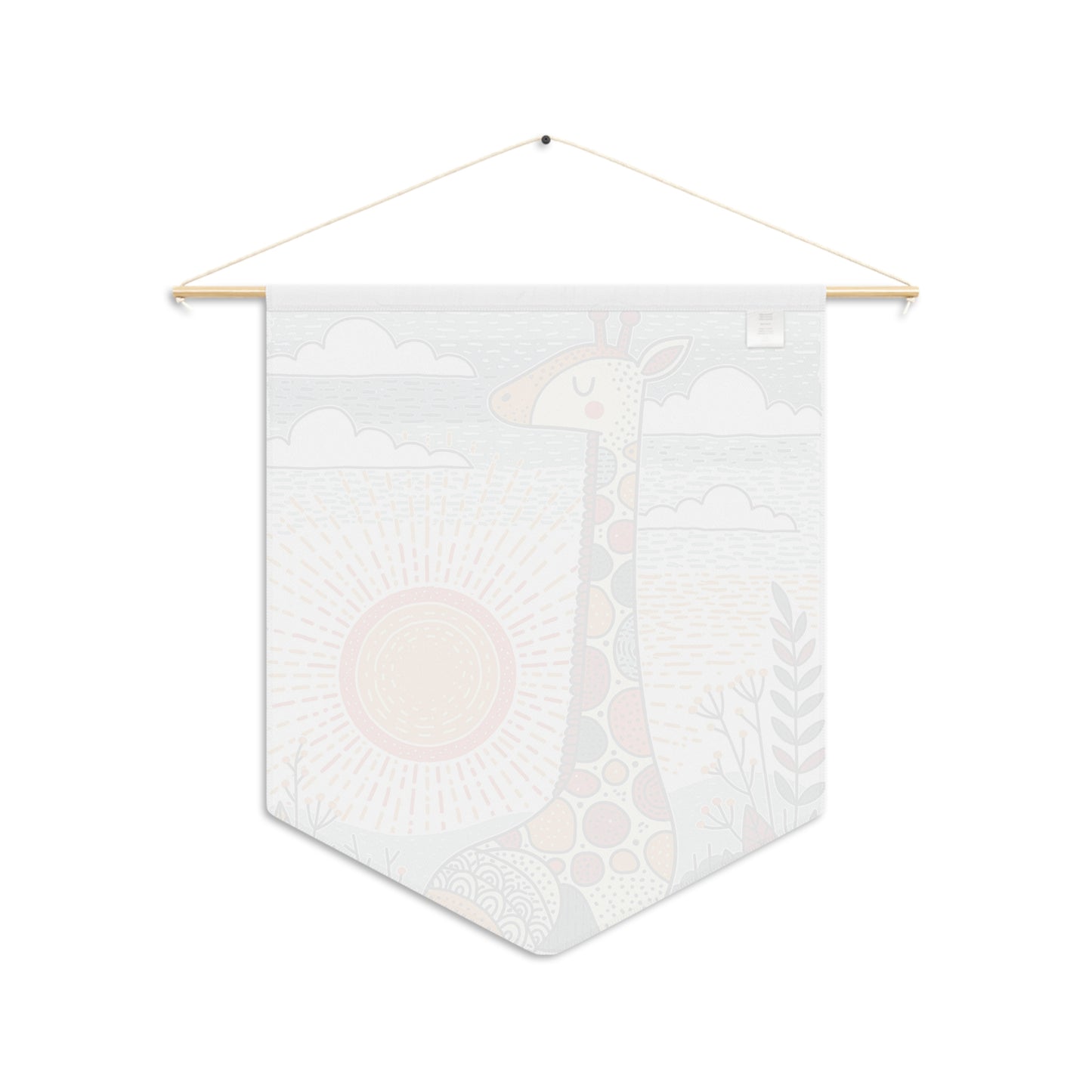 Giraffe Sunrise Pennant Wall Banner — Whimsical Nursery Or Kid's Room Decor