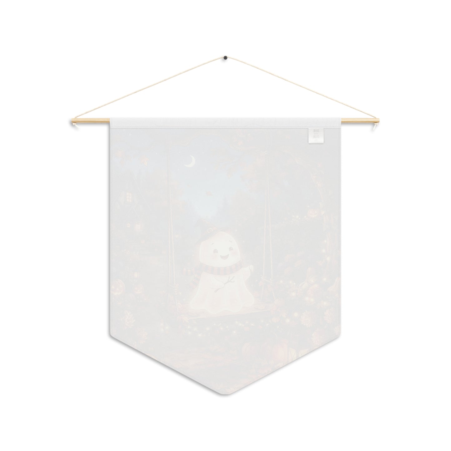 Autumn Night Ghost Pennant — Cute Halloween Fall Wall Banner
