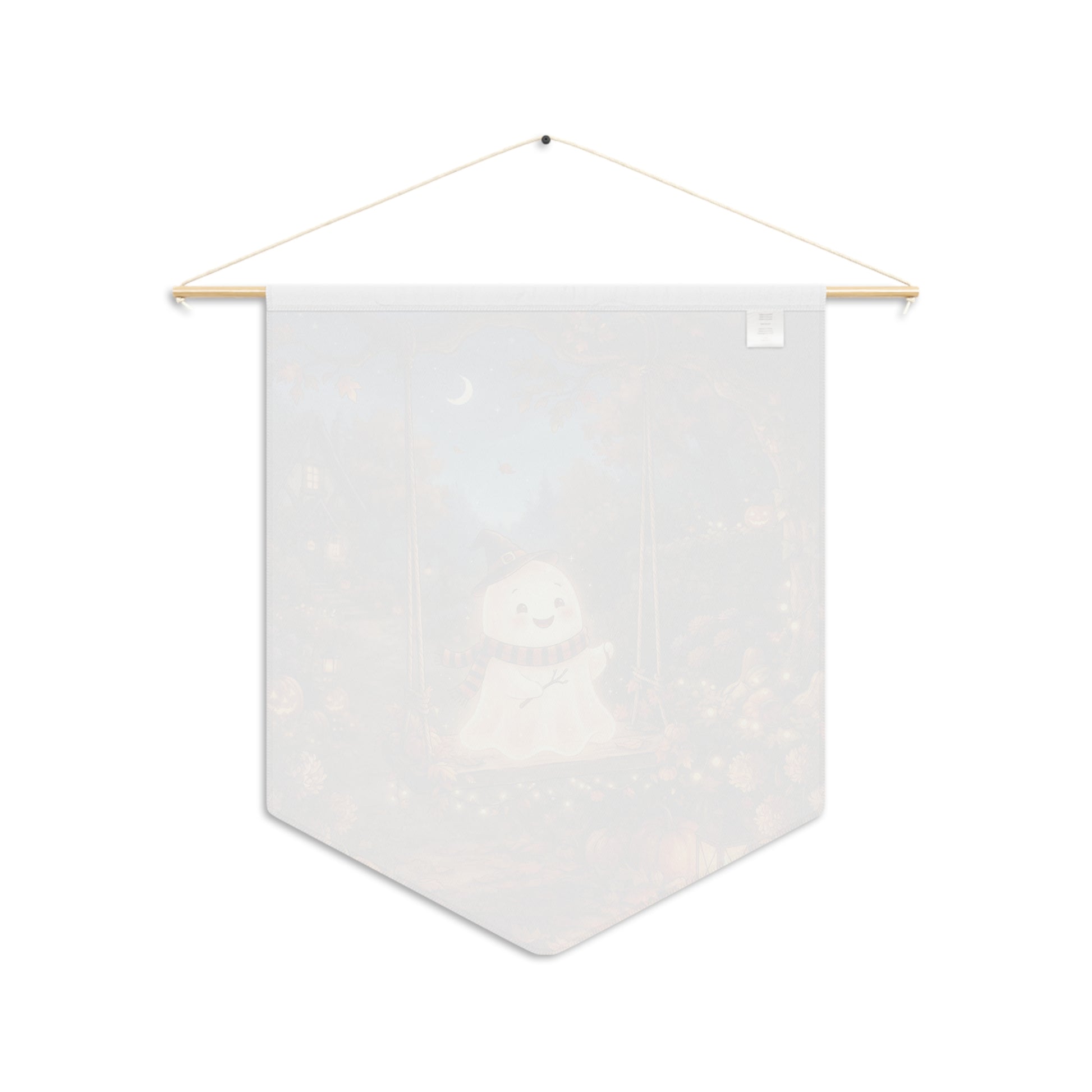 Autumn Night Ghost Pennant — Cute Halloween Fall Wall Banner