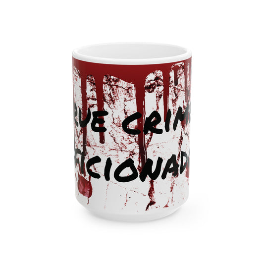 Bloody Handprint Ceramic Mug - "True Crime Aficionado"