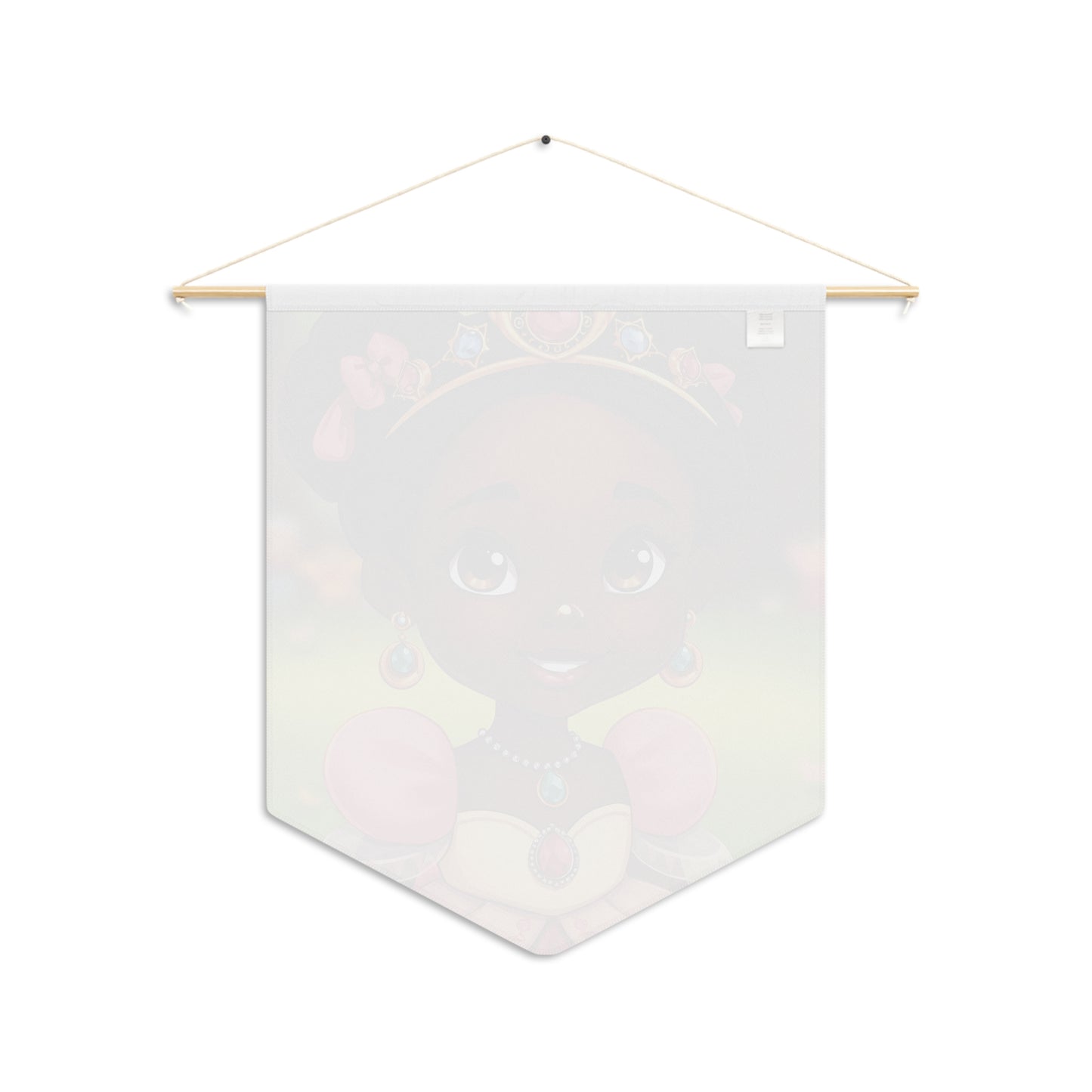 Princess Wall Pennant — Cute Black Princess Nursery Banner for Kids’ Room, Birthday & Playroom Decor