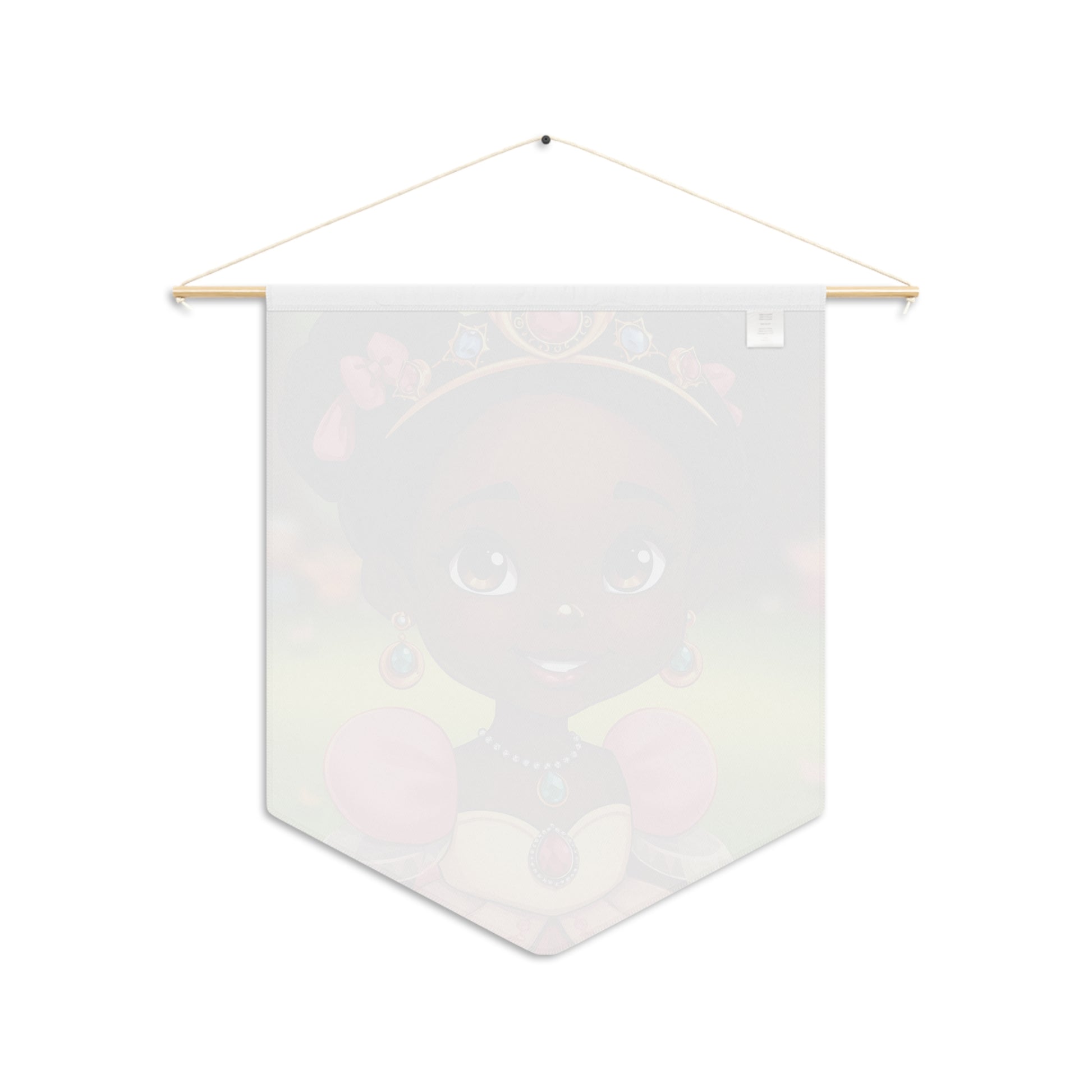 Princess Wall Pennant — Cute Black Princess Nursery Banner for Kids’ Room, Birthday & Playroom Decor