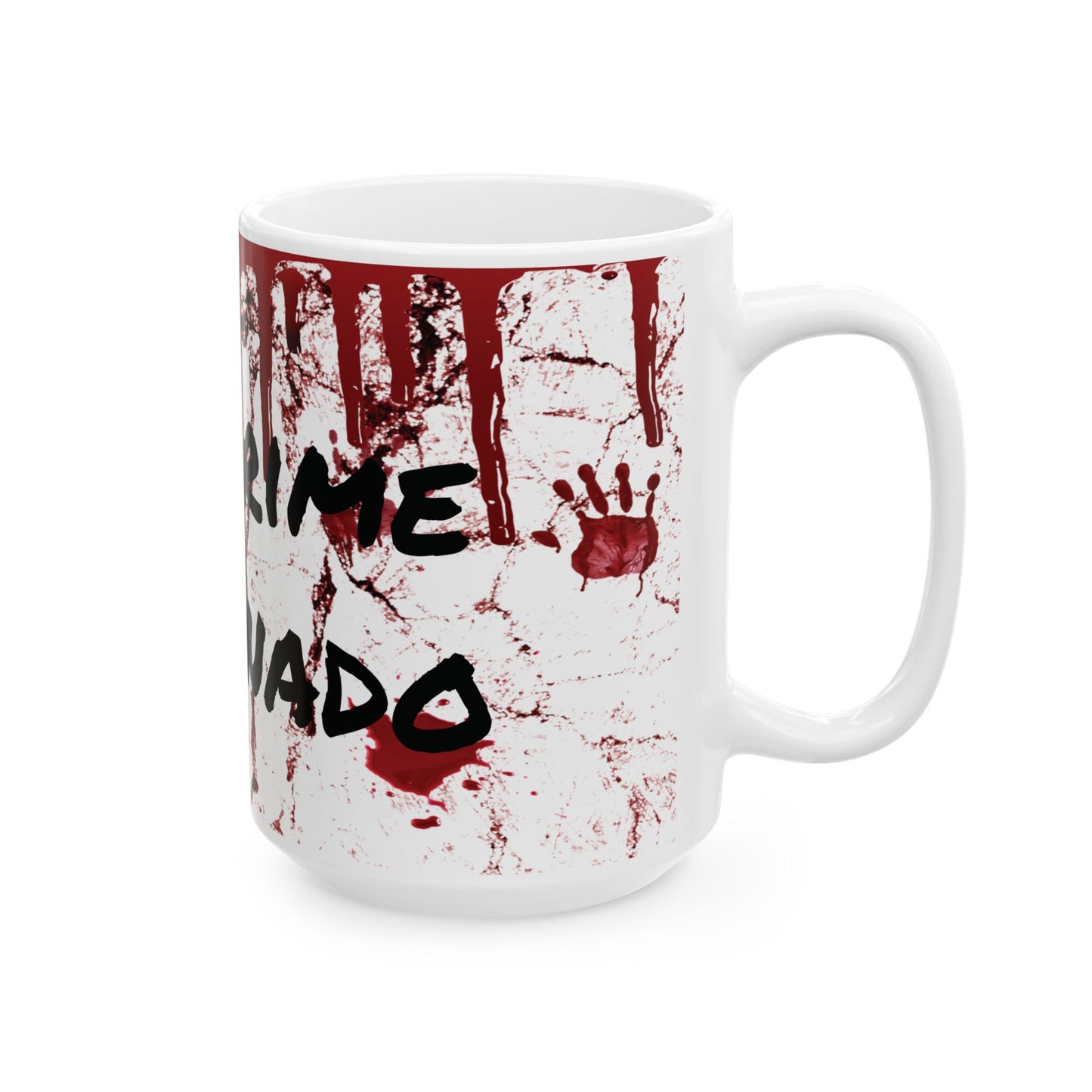 Bloody Handprint Ceramic Mug - "True Crime Aficionado"