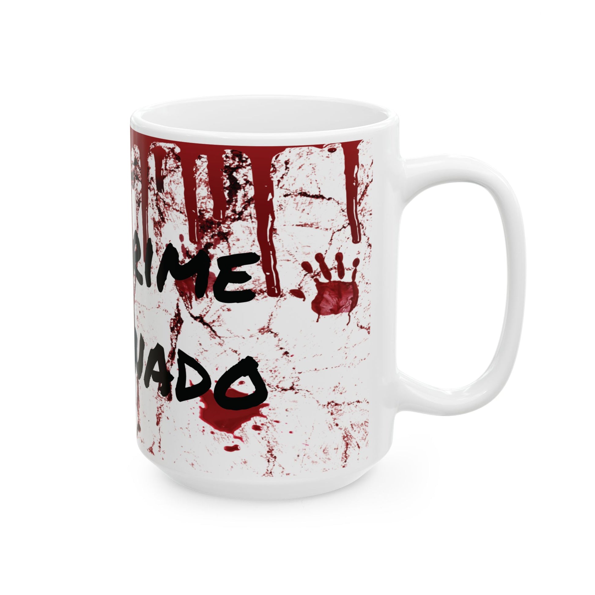 Bloody Handprint Ceramic Mug - "True Crime Aficionado"