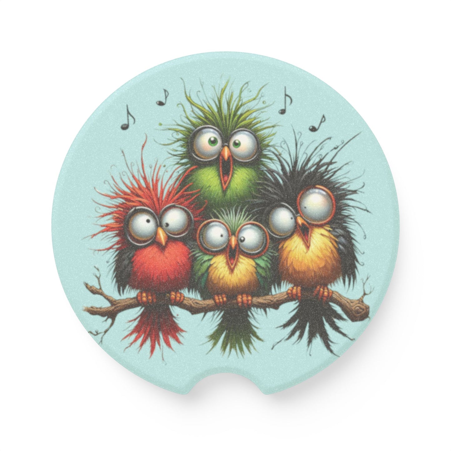 Cute Highland Cow Floral Soapstone Car Coaster