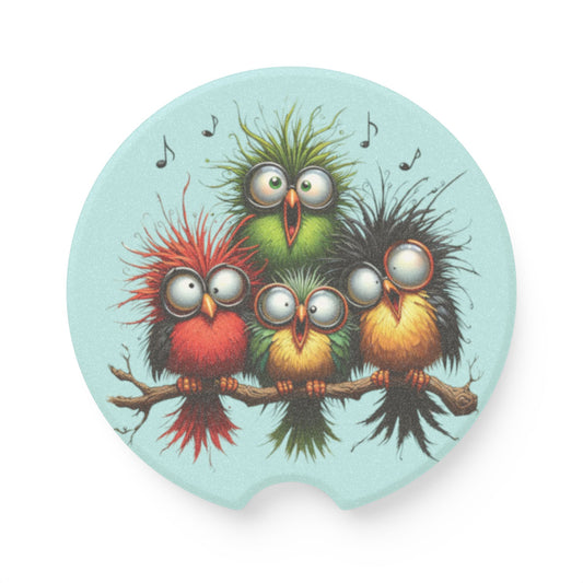 Cute Highland Cow Floral Soapstone Car Coaster