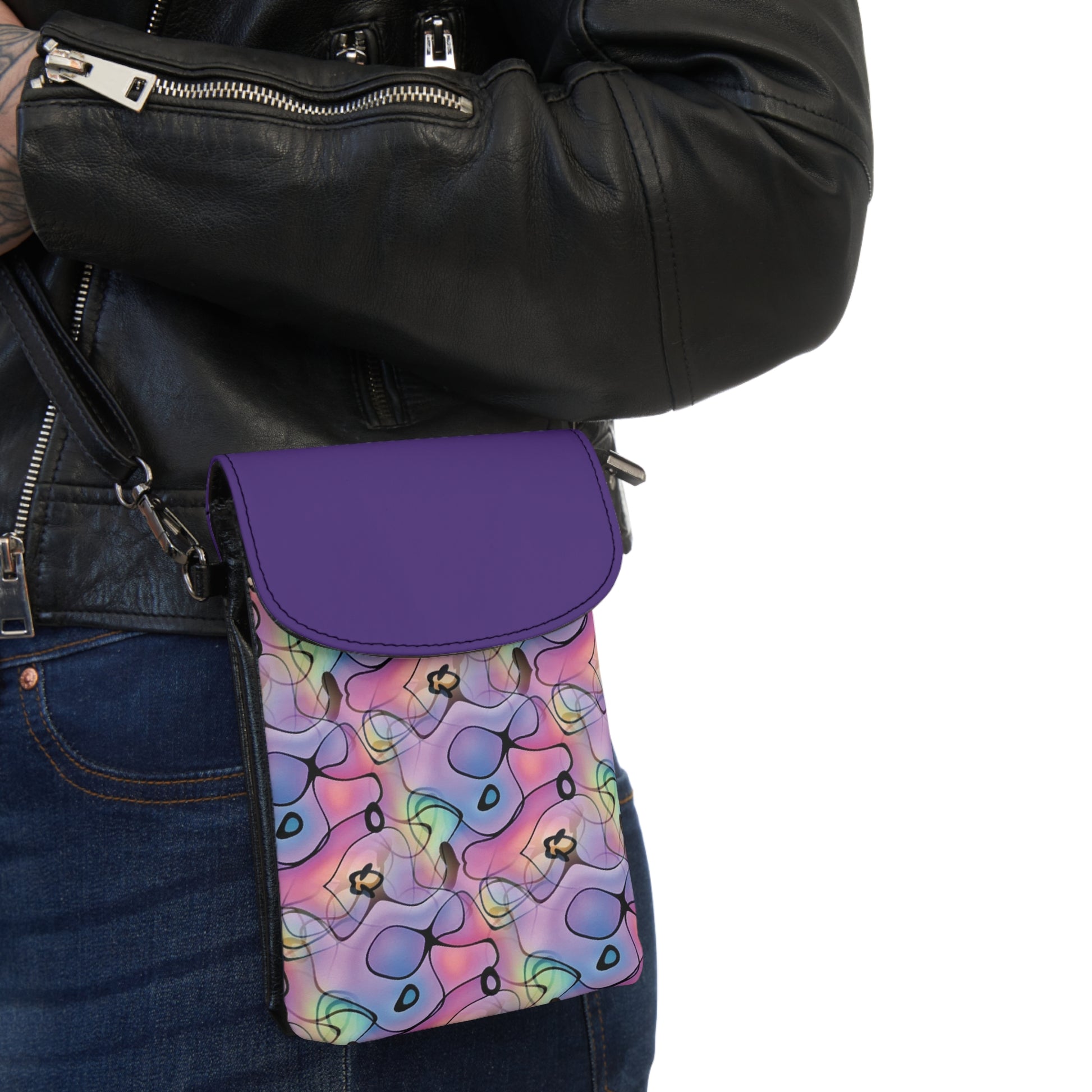 Phone Wallet - Purple Abstract Print