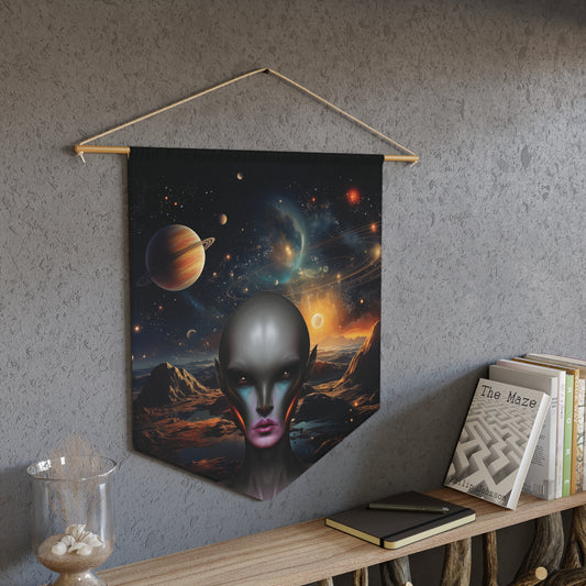 Alien Nebula Pennant — Cosmic Sci‑Fi Wall Banner for Space Fans