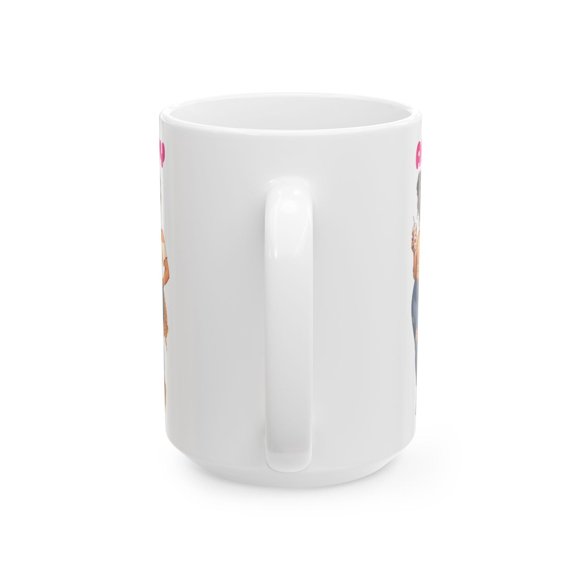 Ceramic Mug — "Straight Up Nervy  Curvy & Swervy" Pin-Up Plus Size Design (15oz)