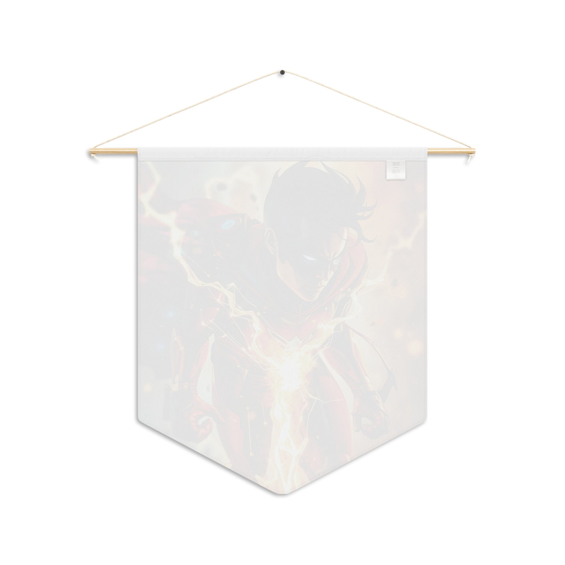 Superhero Lightning Pennant Wall Banner — Energetic Comic Art Decor for Fans