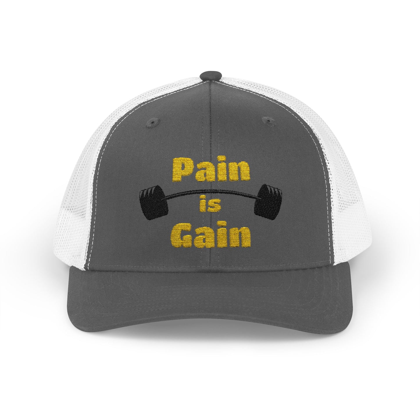 "Pain is Gain" Snapback Trucker Cap-Gym Workout Hat