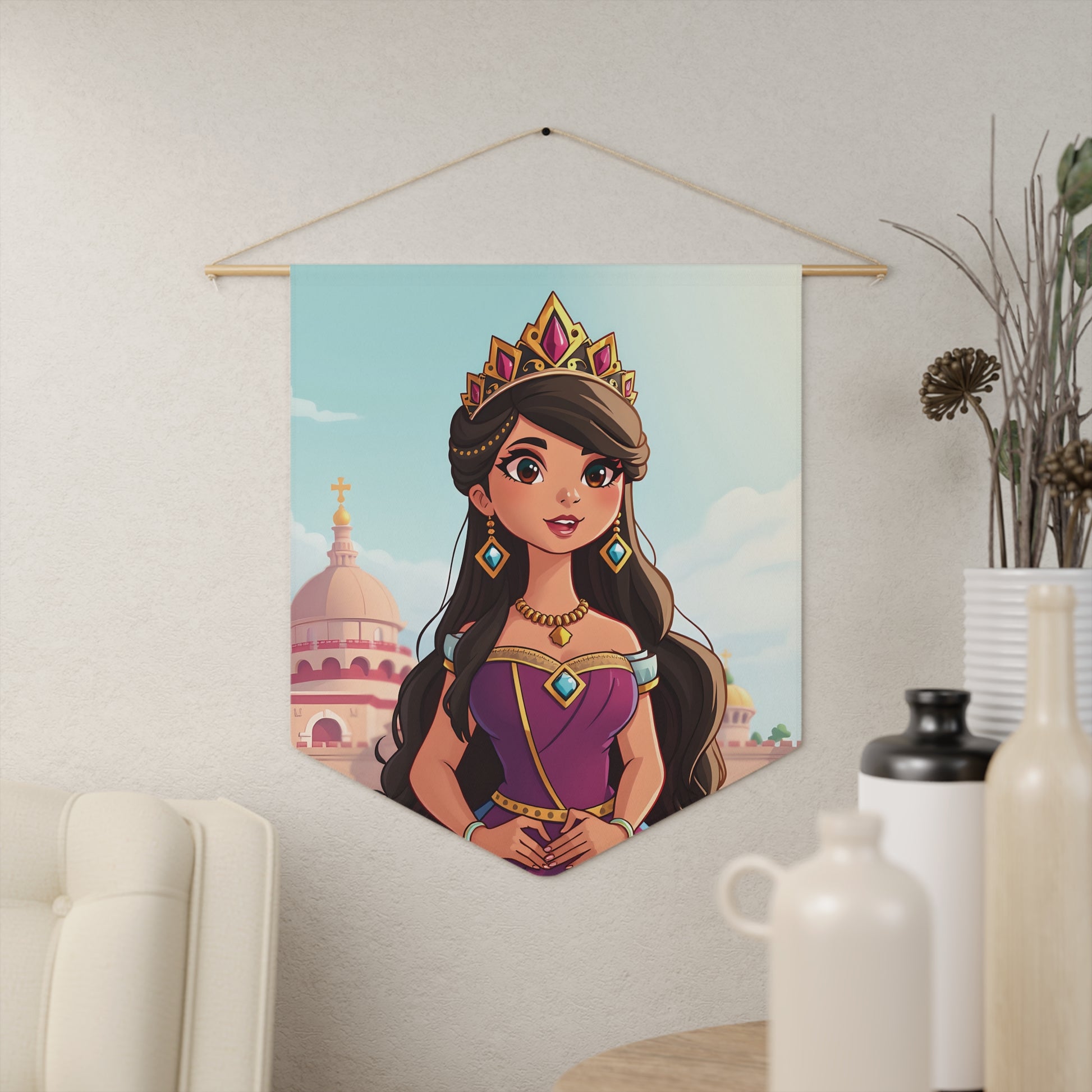 Princess Pennant Wall Banner — Cartoon Royalty Decor for Kids’ Rooms & Nurseries