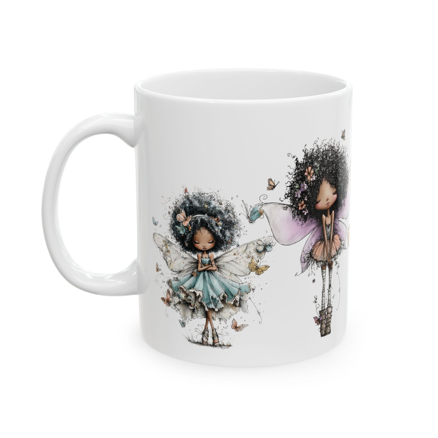 Whimsical Fairy Mug — Cute Little Fairy Girls Ceramic Cup (11oz)