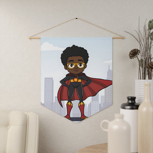 Superhero Kid Pennant Banner — Personalized Kids Room Wall Decor