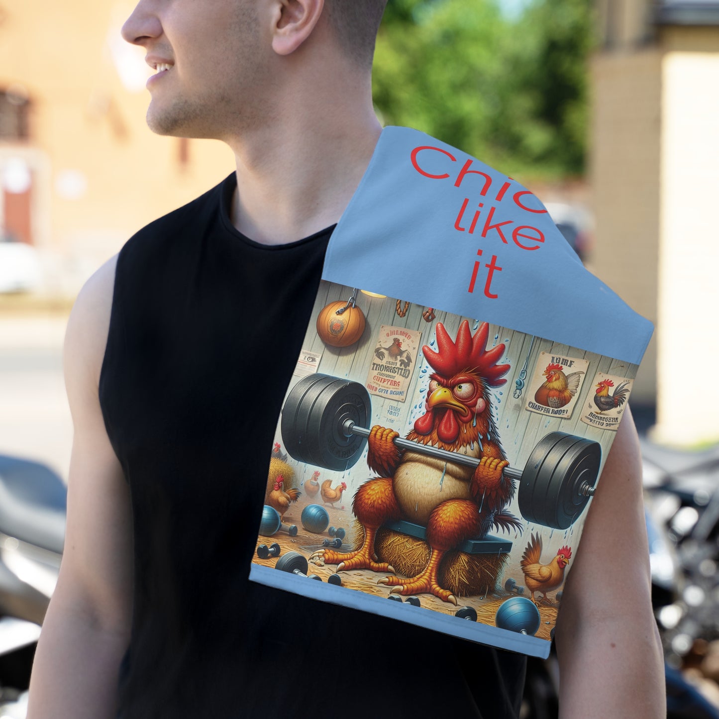 Chicks Like It Weightlifting Towel – Funny Chicken Gym Towel 11x18