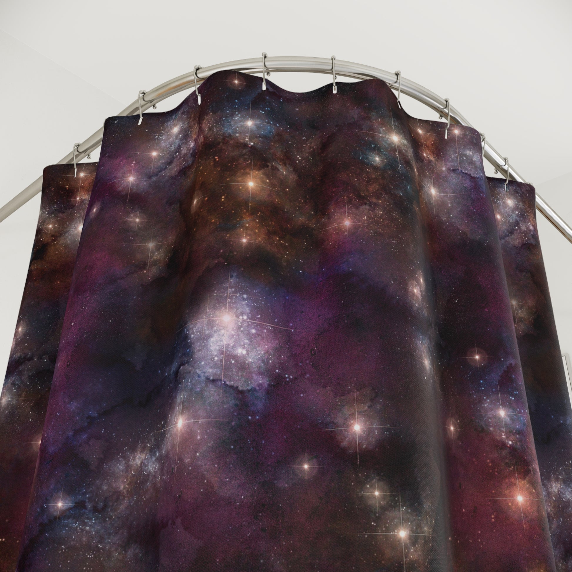 Galaxy Nebula Shower Curtain — Cosmic Starfield Bathroom Decor