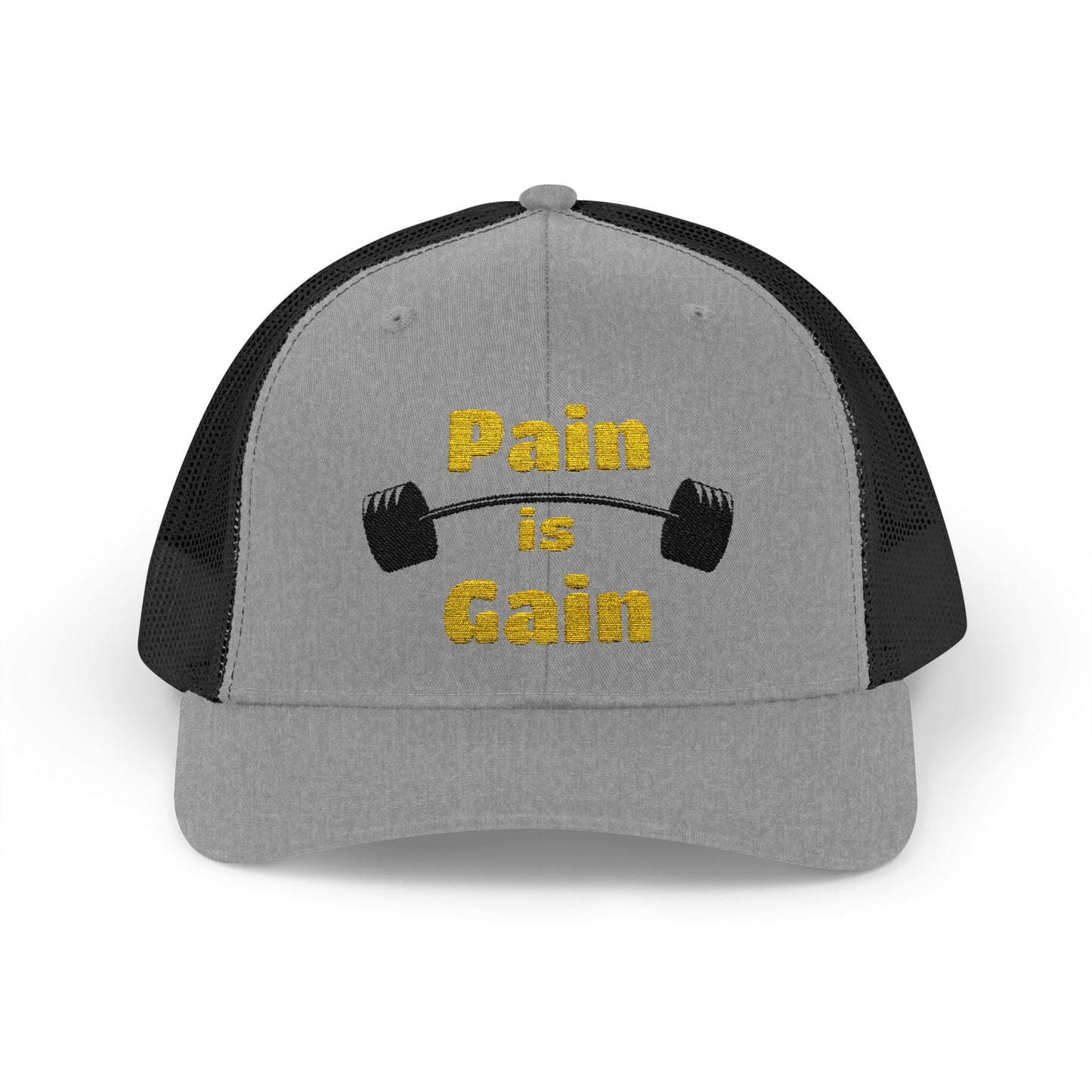 "Pain is Gain" Snapback Trucker Cap-Gym Workout Hat