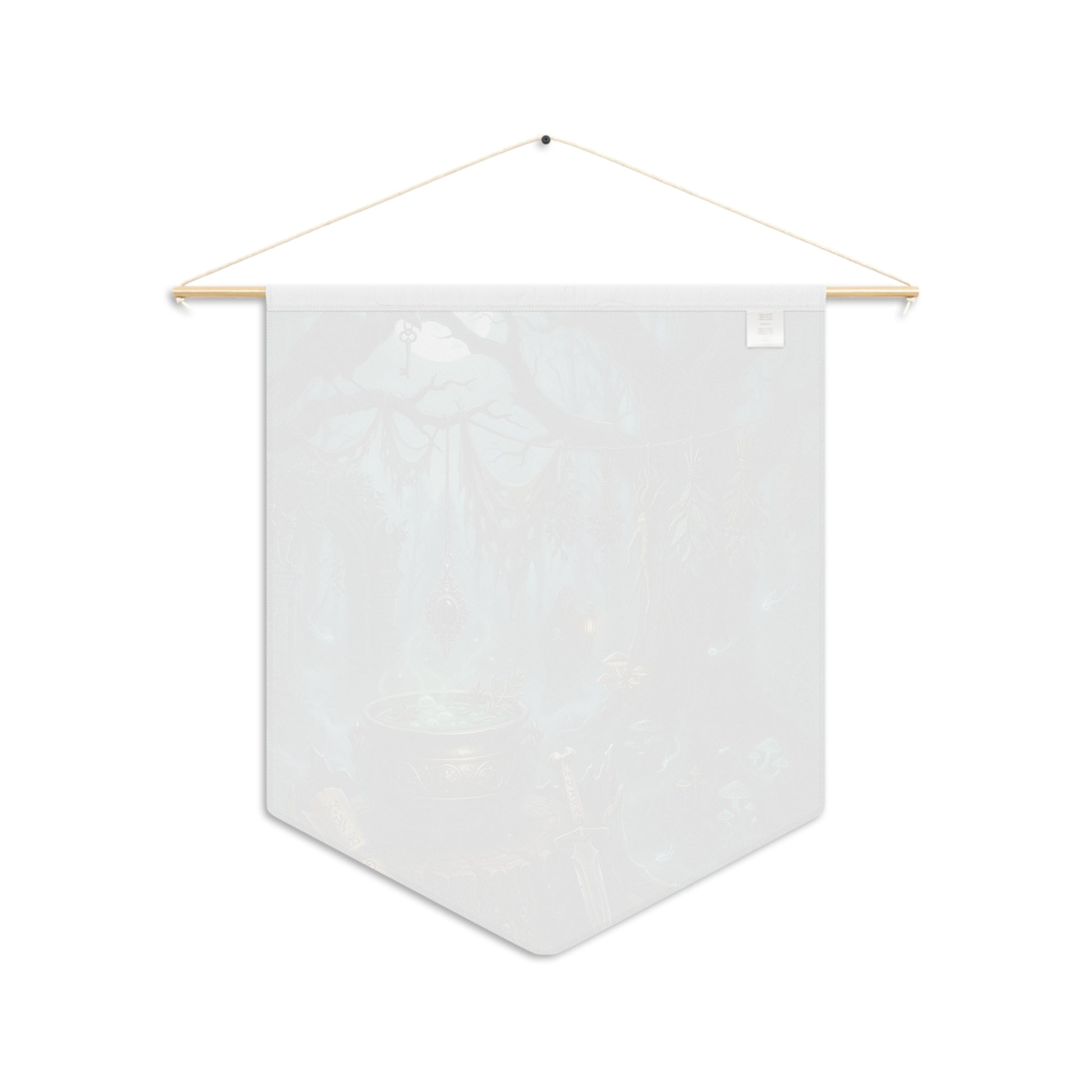 Witch’s Forest Pennant — Enchanted Cauldron & Raven Wall Banner
