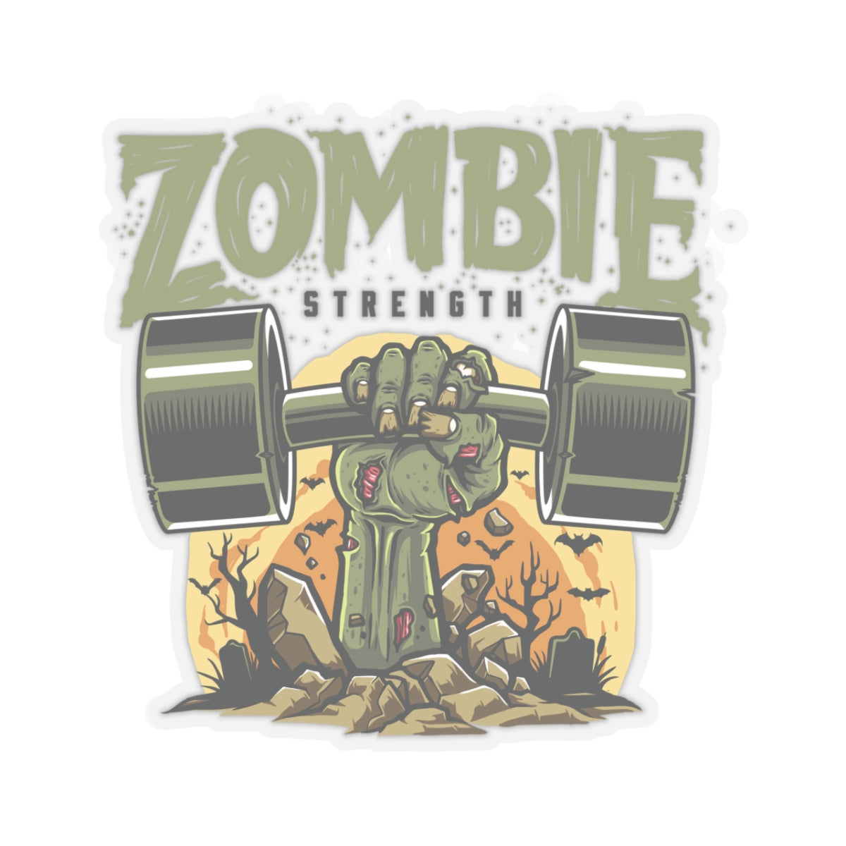 Zombie Strength Workout Kiss-Cut Stickers