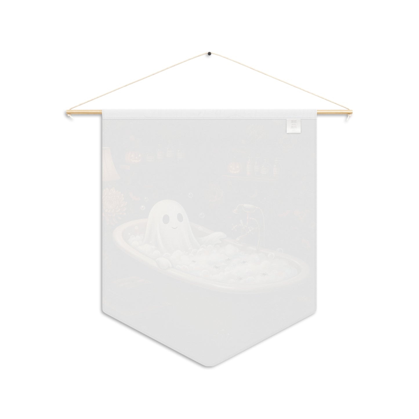 Halloween Ghost Bathtub Pennant — Cute Spooky Home Wall Banner