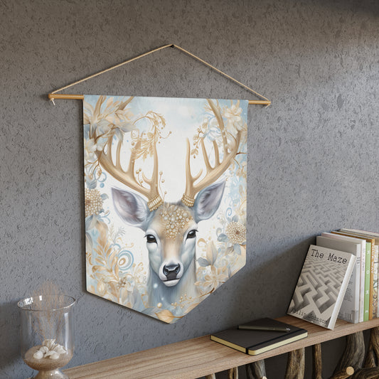 Christmas Stag Floral Pennant — Rustic Woodland Home Décor