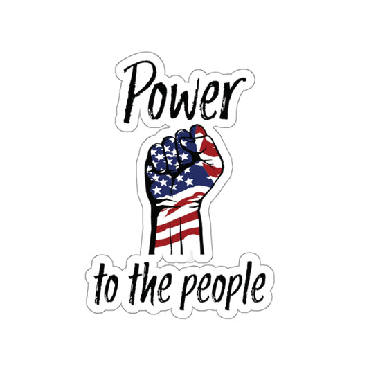 Die-Cut Stickers - 'Power to the People' with American Flag Design