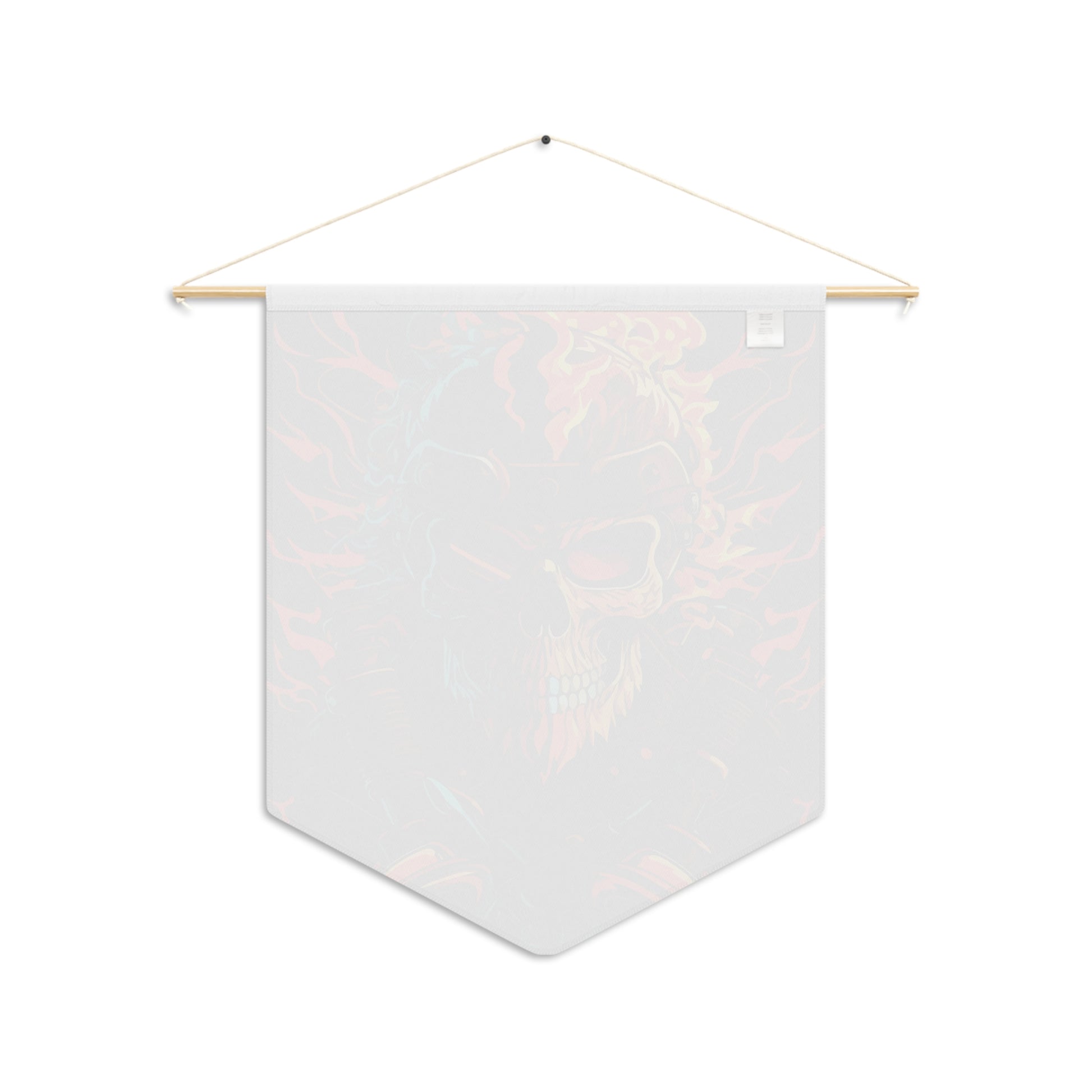 Flaming Skull Biker Pennant — Heavy Metal Wall Flag