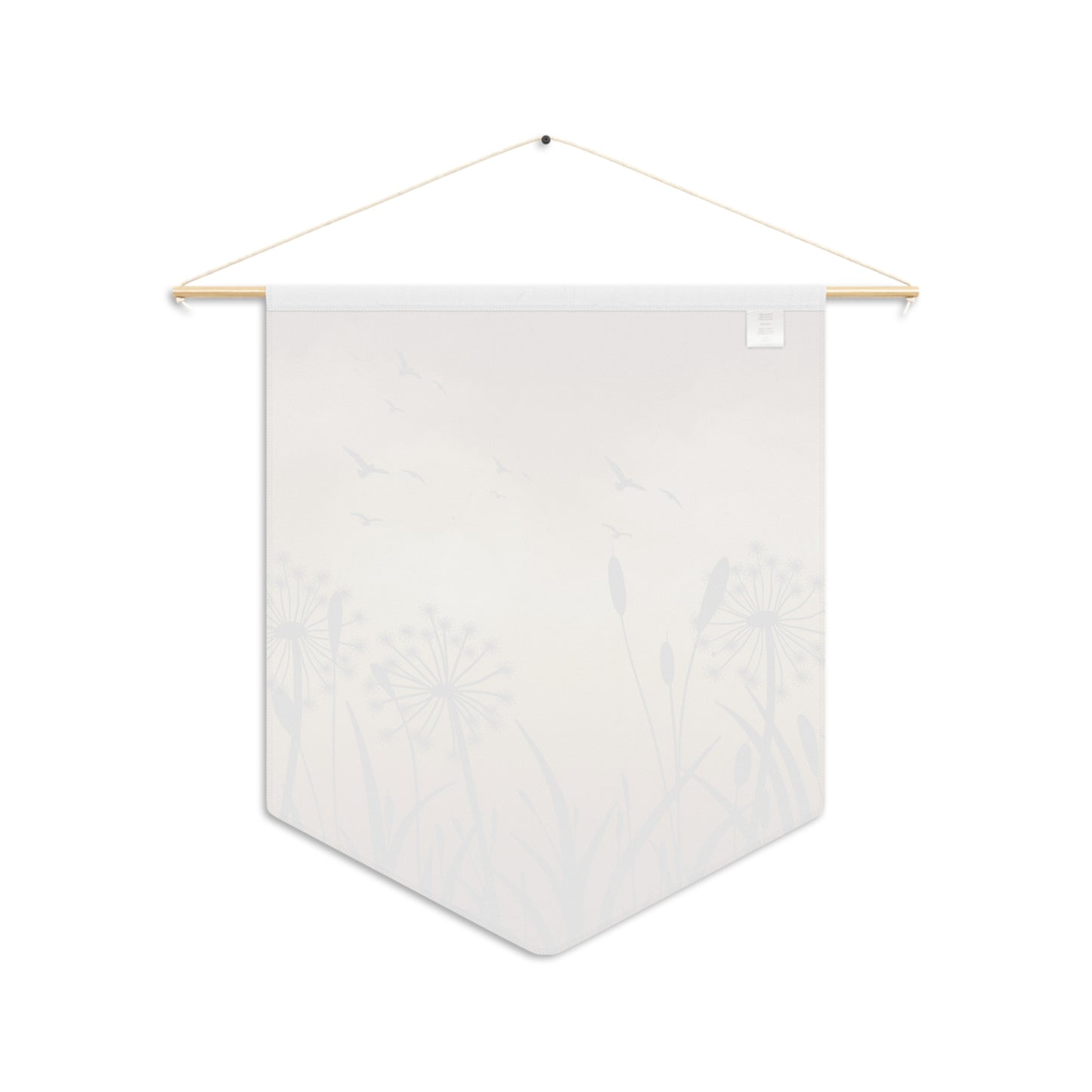 Sunset Meadow Pennant Banner — Dandelion Silhouette Wall Hanging