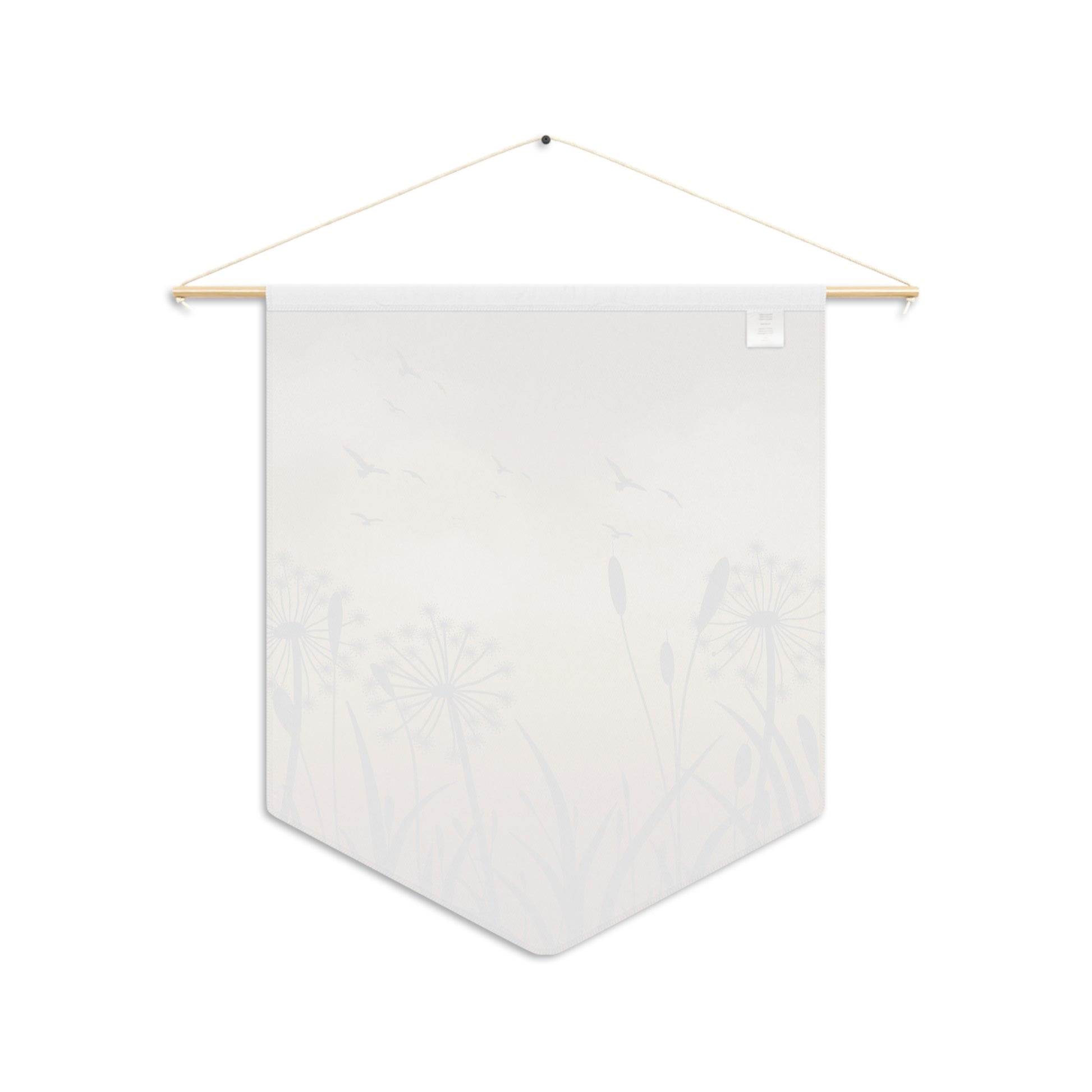 Sunset Meadow Pennant Banner — Dandelion Silhouette Wall Hanging
