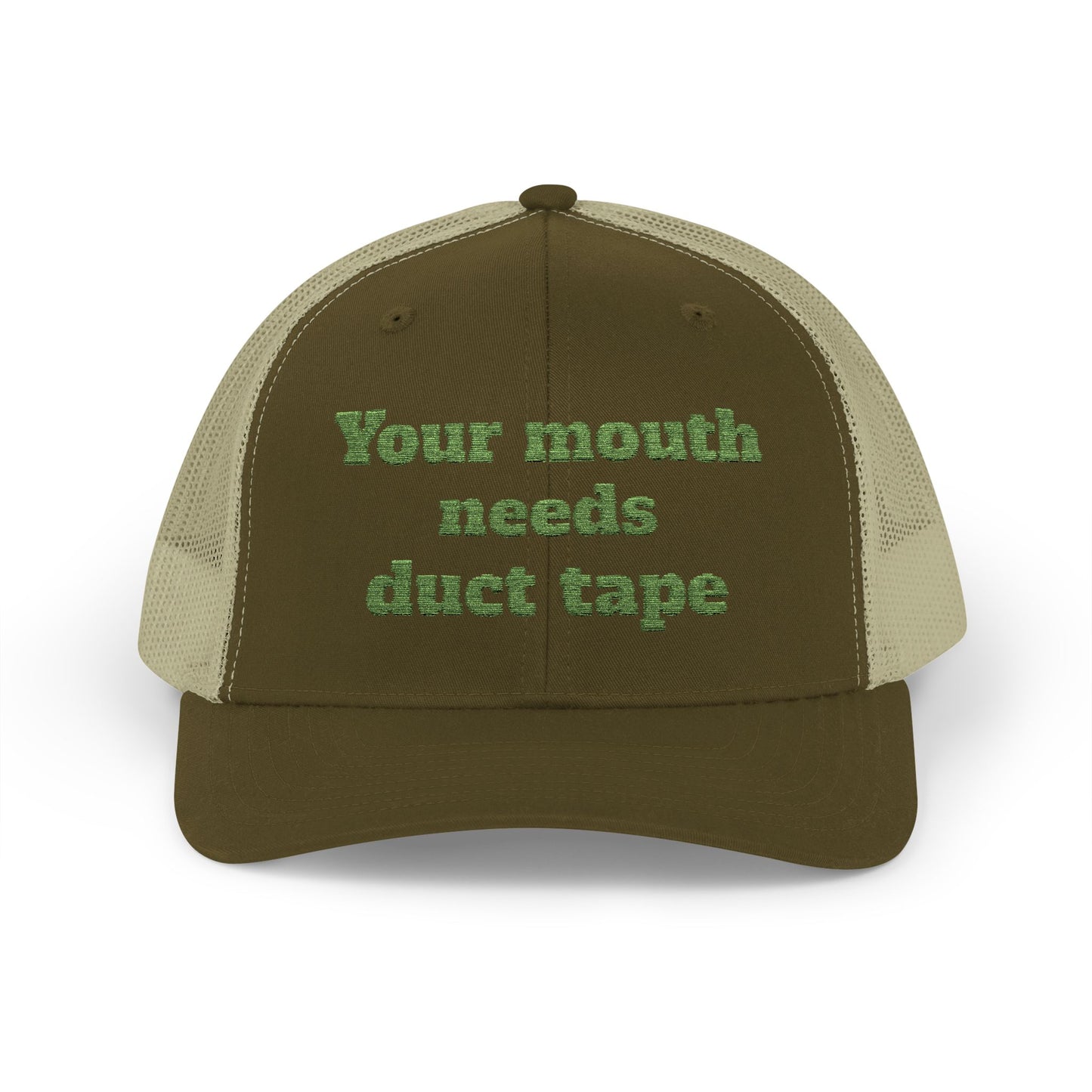 Snapback Trucker Cap--"Your Mouth Needs Duct Tape"