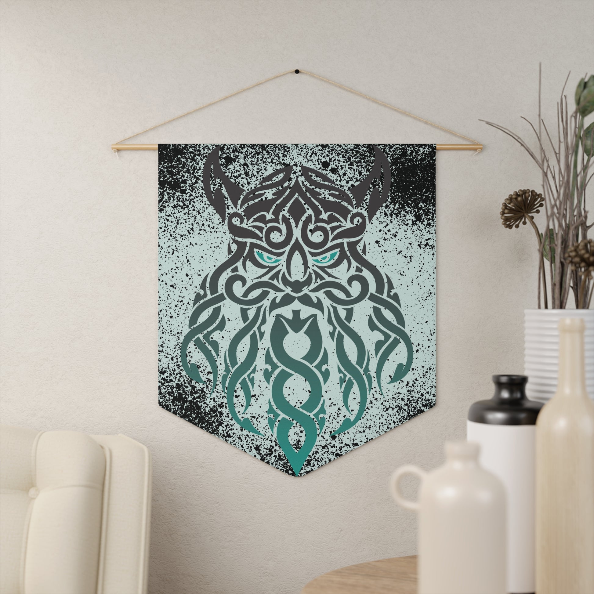 Viking Knotwork Pennant — Nordic Beard God Wall Banner