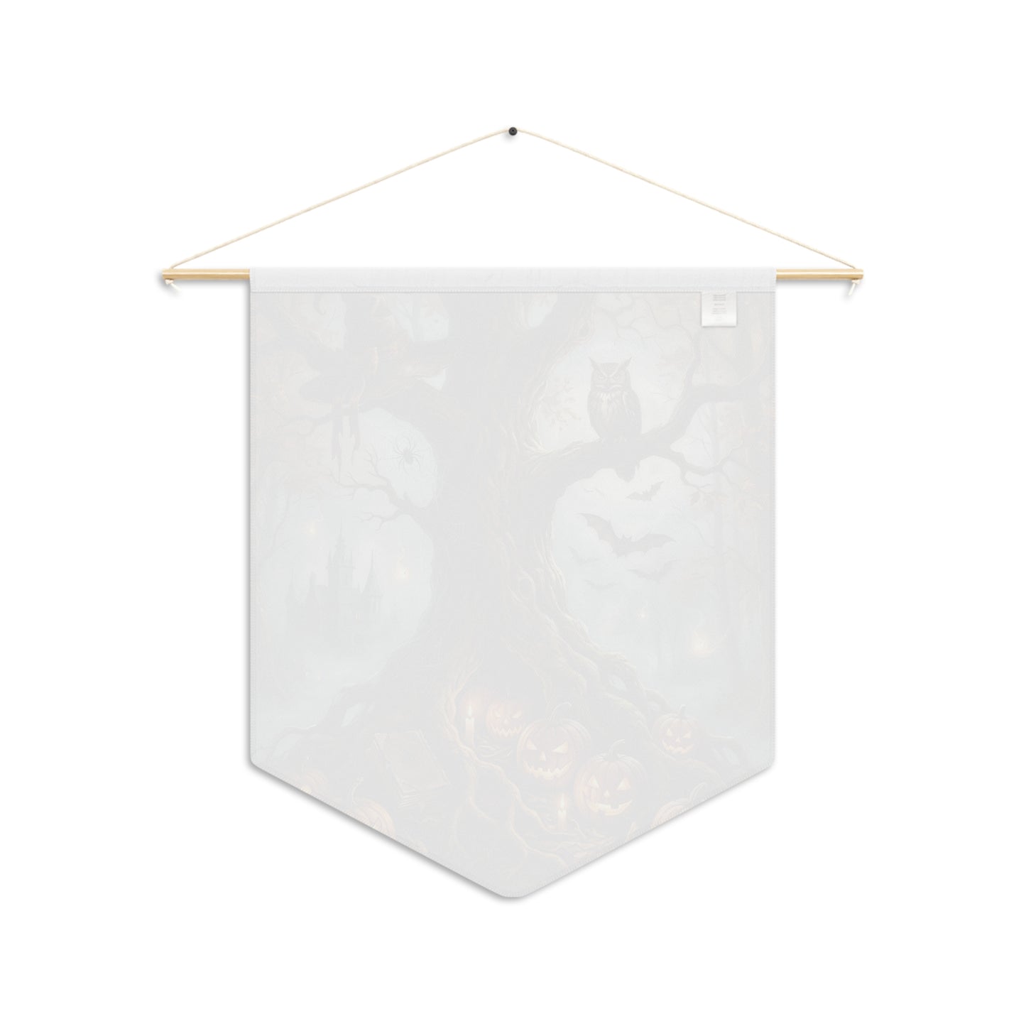 Halloween Pumpkin Tree Pennant — Spooky Owl & Haunted Castle Wall Banner
